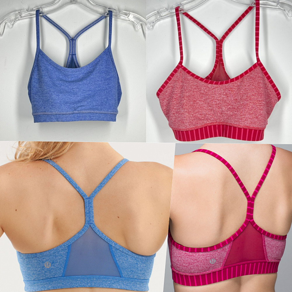 Lululemon 2pack Racerback Yoga Bra Blue Pink 4 6 B C